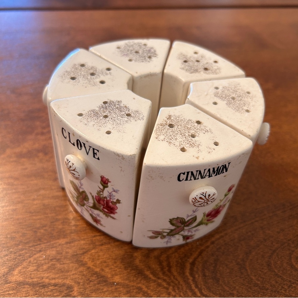 1960s Floral Spice Shaker Set